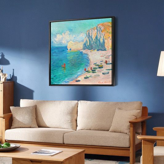 Claude Monet,Etretat The Beach And The Falaise D’Amont,Canvas Print,Canvas Art,Canvas Wall Art,Large Wall Art,Framed Wall Art,P2651