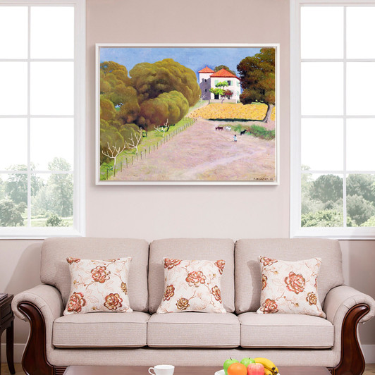 Felix Edouard Vallotton,The House with the Red Roof,large wall art,framed wall art,canvas wall art,large canvas,M3704