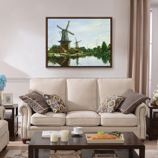 Eugene Louis Boudin,Dutch Windmills,large wall art,framed wall art,canvas wall art,large canvas,M3689