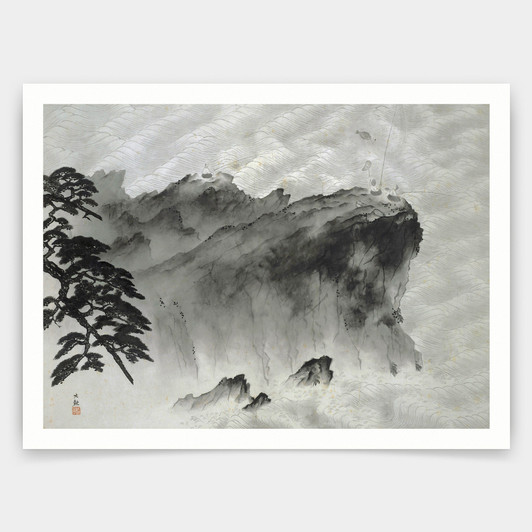 Yokoyama Taikan,Fishermen,Seaside fishing,Japanese Art,art prints,Vintage art,canvas wall art,famous art prints,V5208