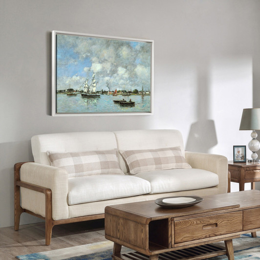 Eugene Boudin,Boats on the Garonne,large wall art,framed wall art,canvas wall art,large canvas,M3664