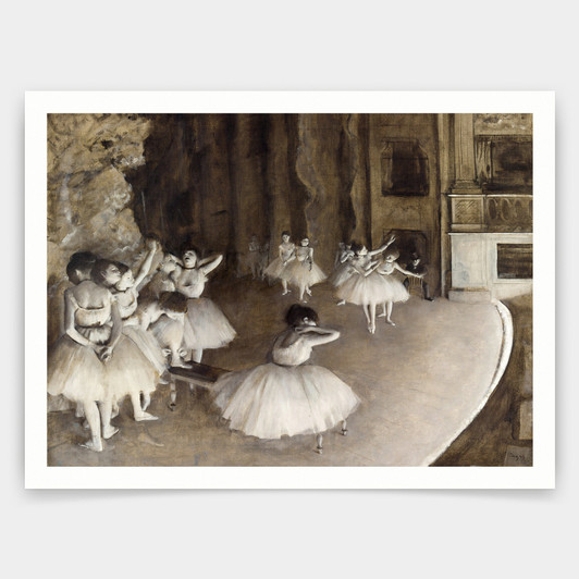 Edgar Degas,Ballet Rehearsal on Stage,art prints,Vintage art,canvas wall art,famous art prints,q942