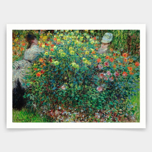 Claude Monet,Two Women among the Flowers,art prints,Vintage art,canvas wall art,famous art prints,q912