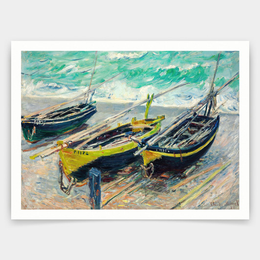 Claude Monet,Three Fishing Boats,art prints,Vintage art,canvas wall art,famous art prints,q909