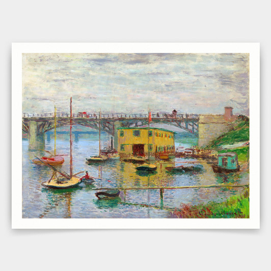 Claude Monet,Bridge at Argenteuil on a Gray Day,art prints,Vintage art,canvas wall art,famous art prints,q851