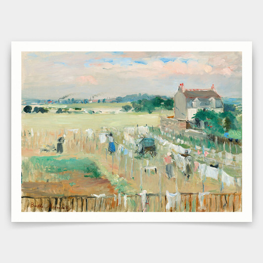 Berthe Morisot,Hanging the Laundry out to Dry,art prints,Vintage art,canvas wall art,famous art prints,q800