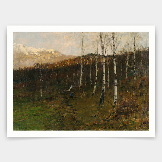 Bartolomeo Bezzi,Bosco ceduo,Bosco di betulle,art prints,Vintage art,canvas wall art,famous art prints,q797