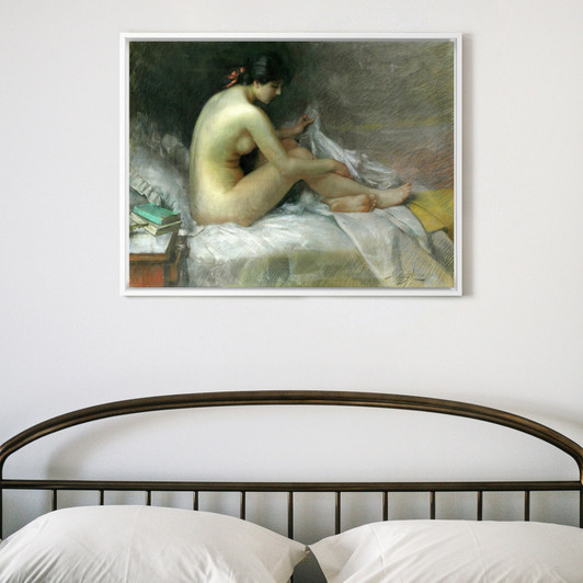 Delphin Enjolras,Nude on a bed,Naked Woman On Bed,large wall art,framed wall art,canvas wall art,large canvas, M3512