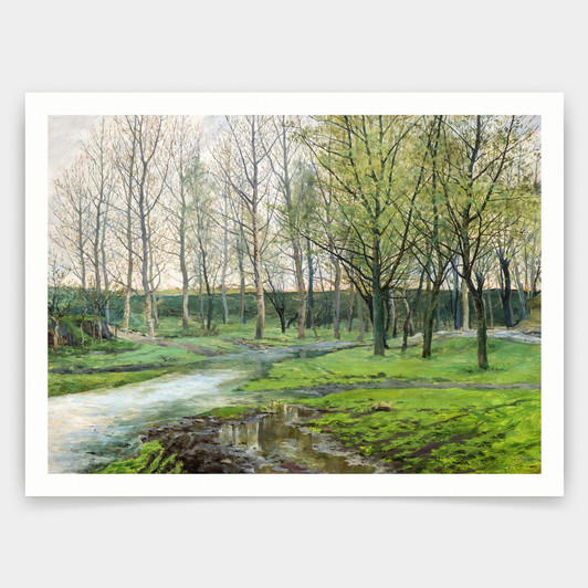 Antonín Slavíček,Early Spring at Okoř Stream,art prints,Vintage art,canvas wall art,famous art prints,q775