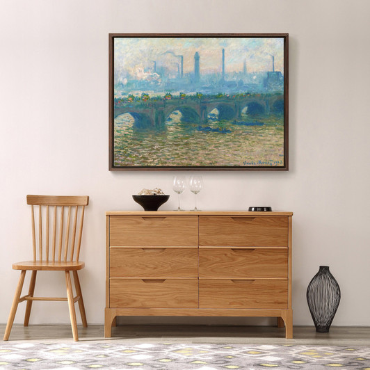 Claude Monet,Waterloo Bridge,Overcast,large wall art,framed wall art,canvas wall art,large canvas,M3491
