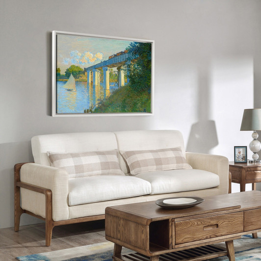 Claude Monet,Railroad Bridge, Argenteuil,large wall art,framed wall art,canvas wall art,large canvas,M3429