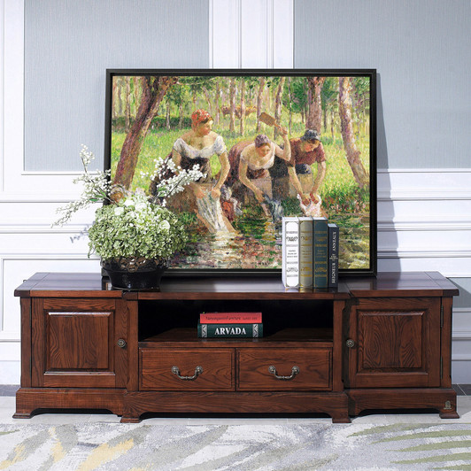 Camille Pissarro,The Washerwomen,large wall art,framed wall art,canvas wall art,large canvas,M3286