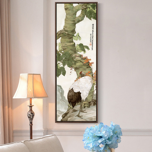 Liu kuiling,Crane under tree,Birds And Flowers,Vertical Narrow Art,large wall art,framed wall art,canvas wall art,M534