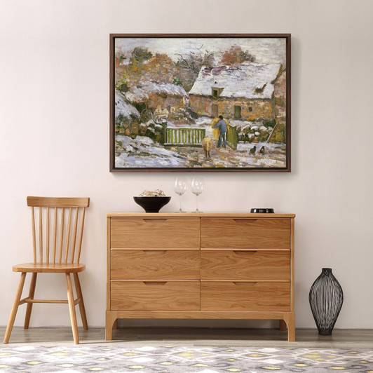 Camille Pissarro,A Farm At Montfoucault Effect Of Snow, 1876,large wall art,framed wall art,canvas wall art,large canvas,M3233