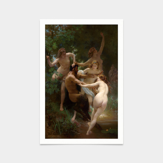 William adolphe bouguereau,nymphs and satyr,art prints,Vintage art,canvas wall art,famous art prints,V2918