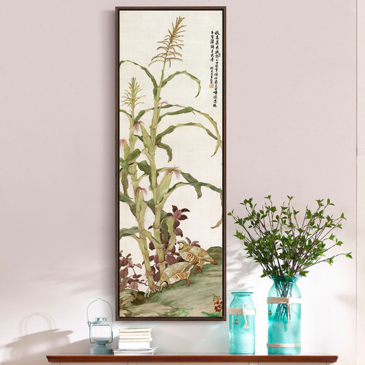 Liu kuiling,Corn painting,Birds And Flowers,Vertical Narrow Art,large wall art,framed wall art,canvas wall art,M533