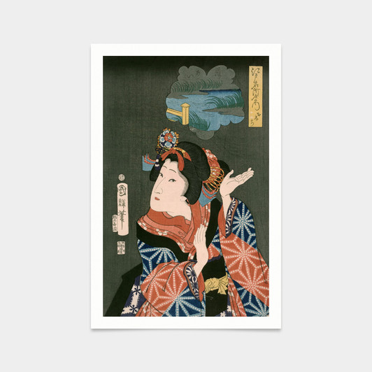 Utagawa Kunisada,The Young Maiden Oshichi,japanese painting,art prints,Vintage art,canvas wall art,famous art prints,V2898