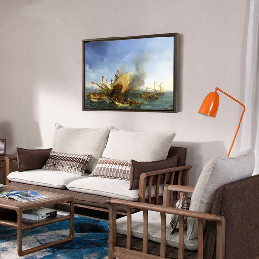 Auguste Etienne Francois Mayer,Naval Battle of Episkopi, 1323,large wall art,framed wall art,canvas wall art,large canvas,M3180