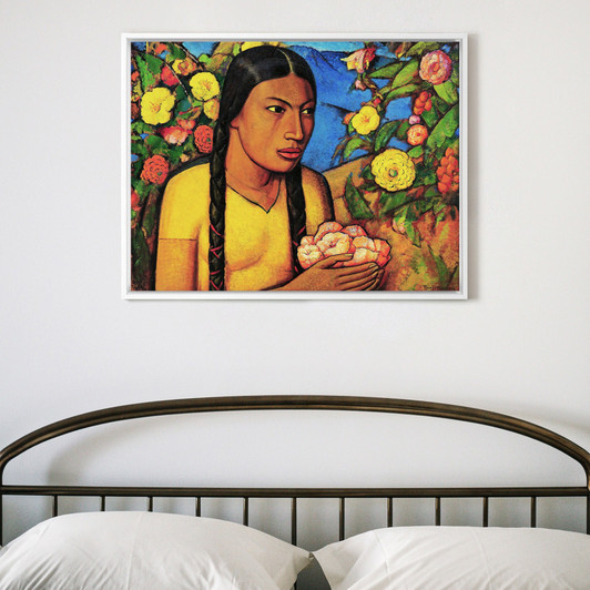 Alfredo Ramos Martinez,Juanita Among Flowers, 1871-1946,large wall art,framed wall art,canvas wall art,large canvas,M3111