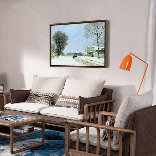 Alfred Sisley,Winter, Snow Effect, 1876 ,large wall art,framed wall art,canvas wall art,large canvas,M3109