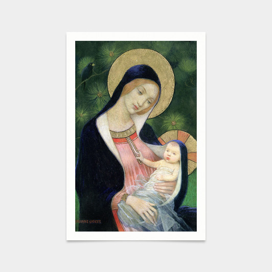 Marianne Stokes,Madonna of the Fir Tree,art prints,Vintage art,canvas wall art,famous art prints,V2767