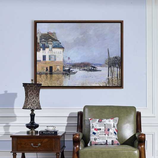 Alfred Sisley,The Flood at Port Marly,large wall art,framed wall art,canvas wall art,large canvas,M3085