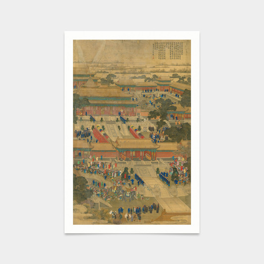 Lang shining,Countries sent gifts to the Chinese emperor i,Chinese architecture,art prints,Vintage art,canvas wall,famous art prints,V2732