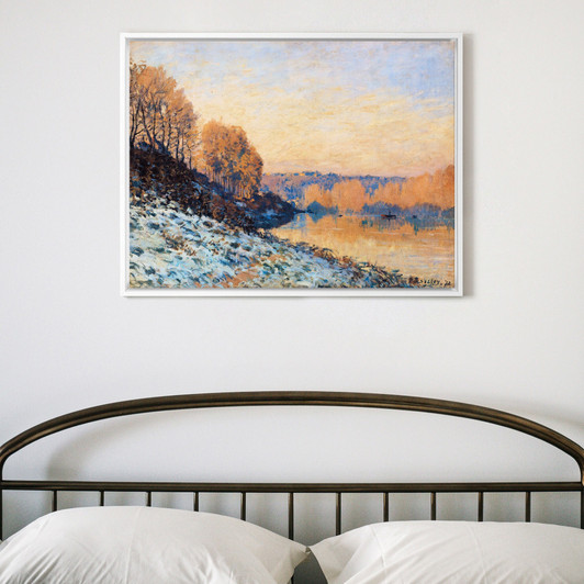 Alfred Sisley,Port Marly White Frost,large wall art,framed wall art,canvas wall art,large canvas,M3069
