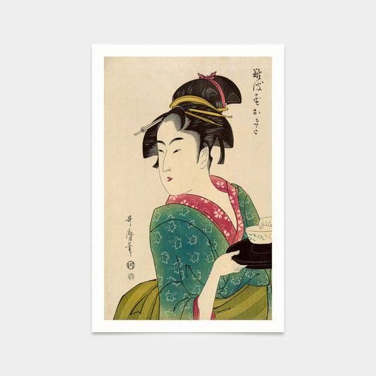 Kitagawa Utamaro,woman holding bowl,japanese painting,art prints,Vintage art,canvas wall art,famous art prints,V2722