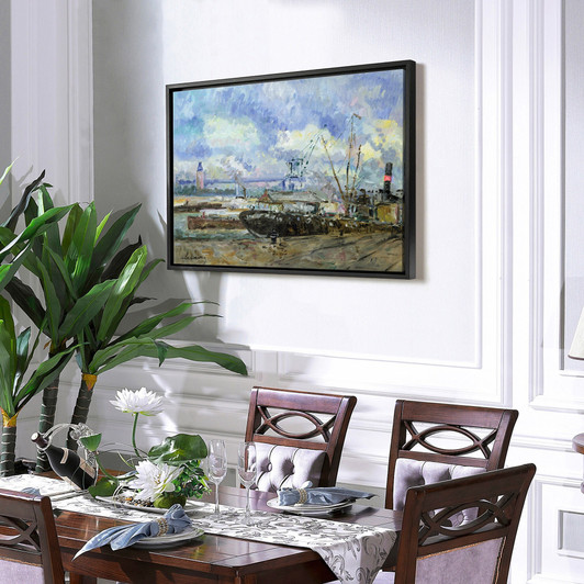 Albert Charles Lebourg,The Port of Rouen,large wall art,framed wall art,canvas wall art,large canvas,M3004