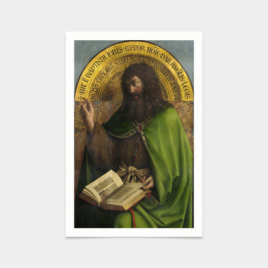 Jan van Eyck,John the Baptist Enthroned,Ghent Altarpiece,art prints,Vintage art,canvas wall art,famous art prints,V2619