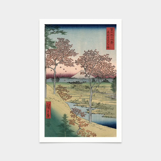 Hiroshige,View of the Sunset at Meguro,japanese painting,art prints,Vintage art,canvas wall art,famous art prints,V2579
