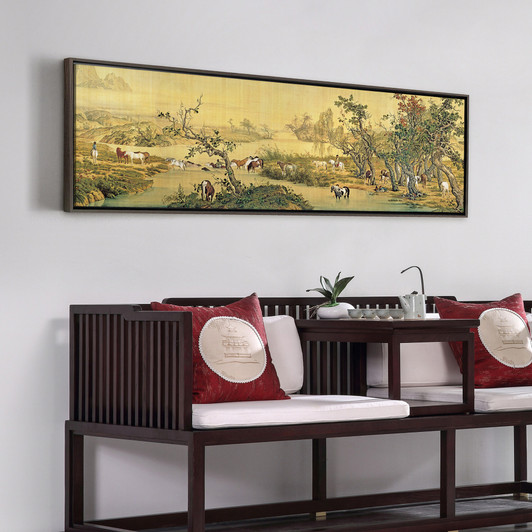 Giuseppe Castiglione,Pastoral Landscape,Canvas Print,Canvas Art,Canvas Wall Art,Large Wall Art,Framed Wall Art,Asian Wall Art,Chinese P341