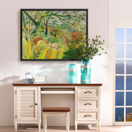 Henri Rousseau,Surprised,Tiger In The Forest, Tiger Hunting,Canvas Print,Canvas Art,Canvas Wall Art,Large Wall Art,Framed Wall Art,P1107