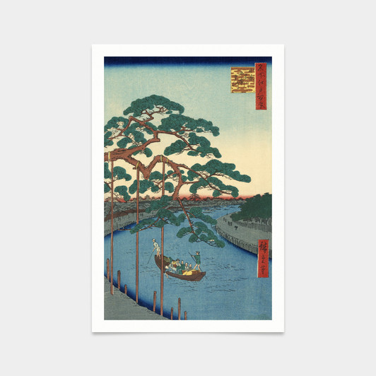 Hiroshige,Onagigawa gohonmatsu,boating on the canal,japanese painting,art prints,Vintage art,canvas wall art,famous art prints,V2562