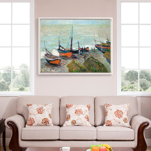 Claude Monet,Fishing Boats,Seaside Pier,Canvas Print,Canvas Art,Canvas Wall Art,Large Wall Art,Framed Wall Art,P854