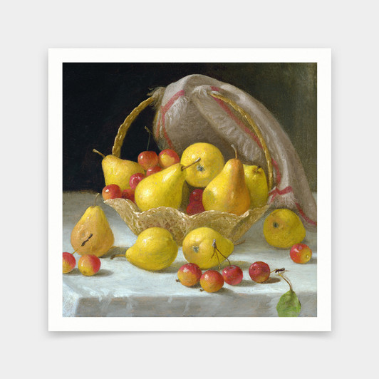 John F. Francis,Basket of Pears and Crabapples,art prints,Vintage art,canvas wall art,famous art prints,q2722