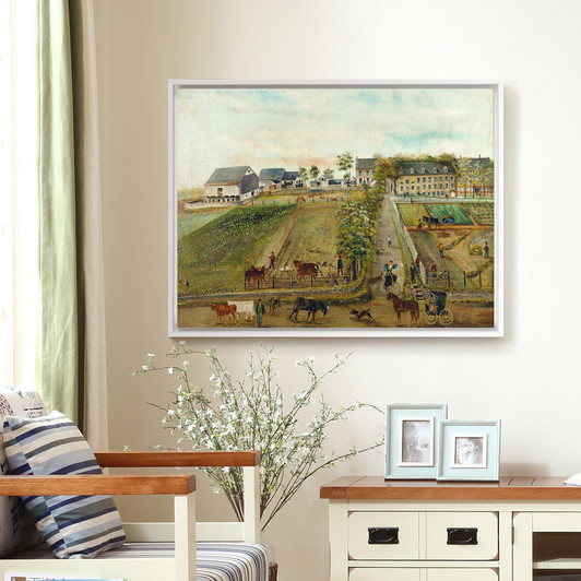 Unknown,View of Almshouse,Ranch view, farm Villa,canvas print,canvas art,canvas wall art,large wall art,framed wall art,p1416