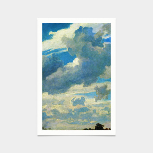 Hans Gude,Air Study,art prints,Vintage art,canvas wall art,famous art prints,V2481