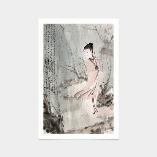 Fu Baoshi,Chinese lady painting,Chinese painting,art prints,Vintage art,canvas wall art,famous art prints,V2427