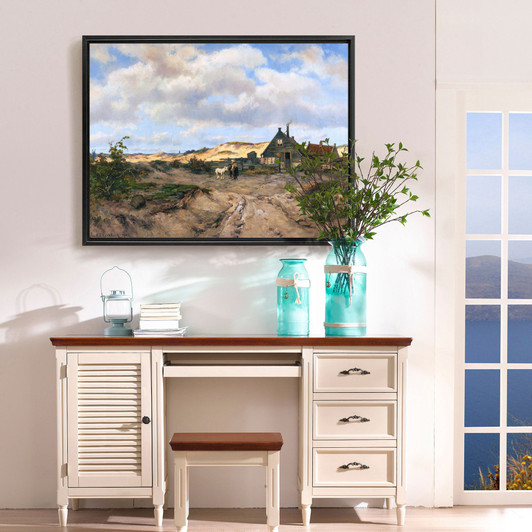 Johannes Hermanus Barend Koekkoek,Fisherman's House in the Dune,Farmhouse scenery,canvas print,canvas art,canvas wall art,large art,p1163