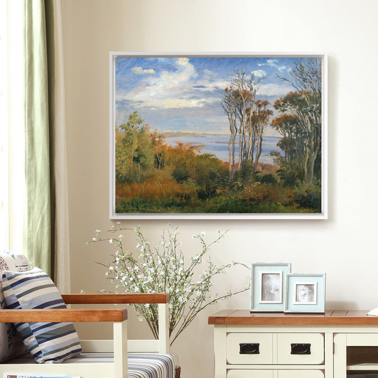 Johan Thomas Lundbye,Seaside forest scenery,canvas print,canvas art,canvas wall art,large wall art,framed wall art,p1159