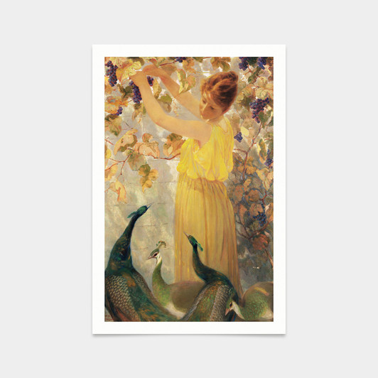 William Baxter Palmer Closson,Feeding the Peacocks,art prints,Vintage art,canvas wall art,famous art prints,q2584