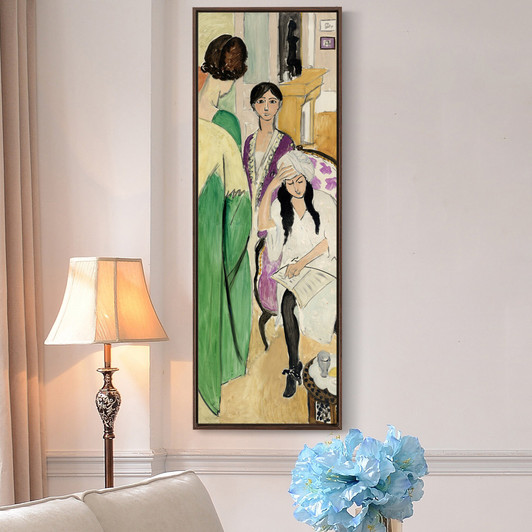 Henri Matisse,Three Sisters with an African Sculpture 1917,Vertical Narrow Art,large wall art,framed wall art,canvas wall art,M449