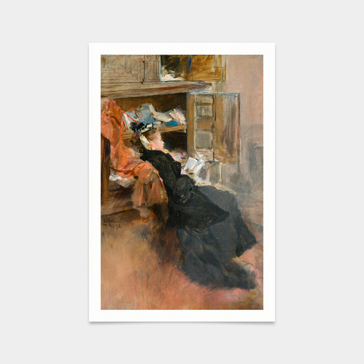 Luděk Marold,Reader,art prints,Vintage art,canvas wall art,famous art prints,q2536