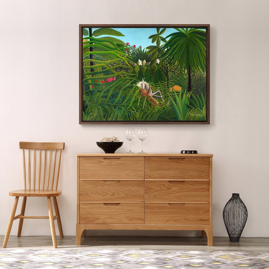 Henri Rousseau,Jaguar attacking a Horse,Tropical forest,canvas print,canvas art,canvas wall art,large wall art,framed wall art,p1104