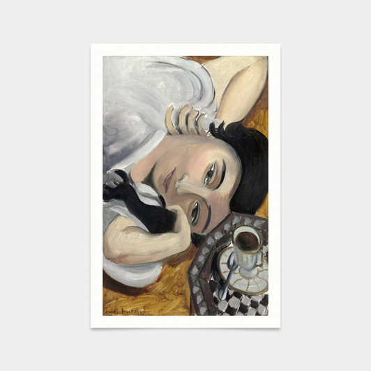 Henri Matisse,Laurette with a Cup of Coffee, 1916–17,art prints,Vintage art,canvas wall art,famous art prints,q2241