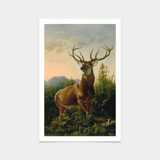 Brodszky, Alexander,jeleŇ V Lesnej Krajine,art prints,Vintage art,canvas wall art,famous art prints,q2184