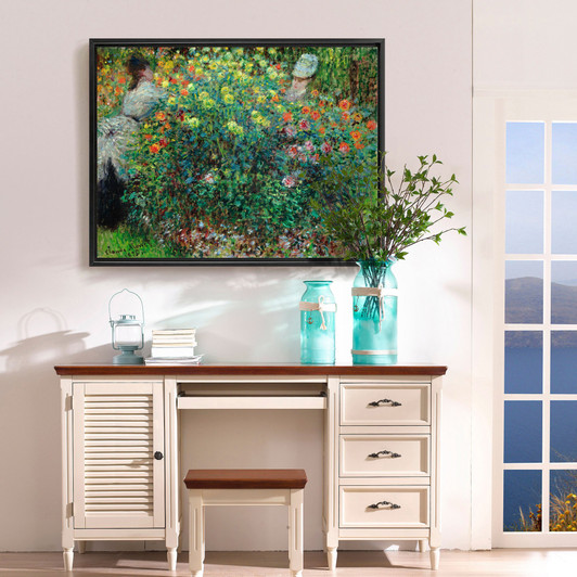 Claude Monet,Two Women among the Flowers,canvas print,canvas art,canvas wall art,large wall art,framed wall art,p912