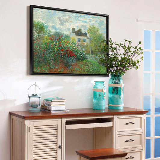 Claude Monet,The Garden of Monet at Argenteuil,Garden scenery,canvas print,canvas art,canvas wall art,large wall art,framed wall art,p893